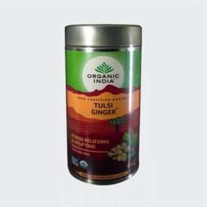 TULSI GINGER TEA TIN – ORGANIC INDIA